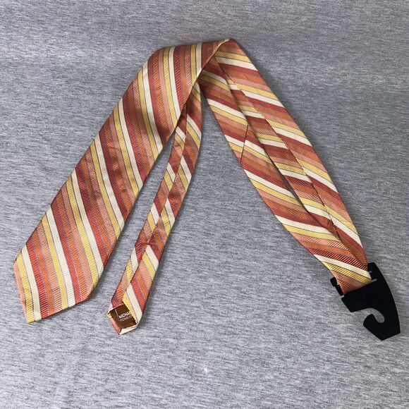 Michael Kors Orange/Gold/Blue Silk Necktie, Great Condition, Used, Bright Colors - Picture 12 of 12
